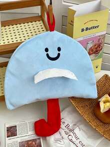 1pc/10pcs Fun Fabric Hanging Tissue Box, Mushroom Shape, Embroidered Face Pattern And Hanging Rope, Tissue Dispenser, Wall-Mounted Tissue Storage Bag, Bedroom Dorm Home Indoor Daily Decoration, Room Decor, Bedroom Decor - Multicolor - View 11