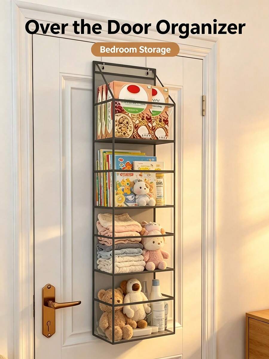 1pc Multi-Layer Non-Woven Fabric Hanging Storage Bag, Large Capacity Wall-Mounted Storage Organizer For Bedroom, Suitable For Hanging Clothes, Toys And Other Items