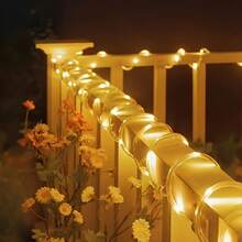Clear Solar LED Flexible Tube String Lights IPX4 Waterproof 8 Modes Light Sensor Warm White/White/Multicolor Outdoor Decor Lights For Garden Tree Party Christmas Halloween - Multicolor - View 3