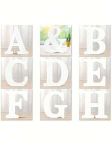 6 Inch White Wooden Letters, Unfinished Wooden Letters, Suitable For Wall Decoration, Standing Decorative Letters, Sliced Sign Decoration, Can Be Used For Crafts, Home Party Projects, Birthdays, Graduations, Etc., The Best Gift Choice. - 1PC - View 1