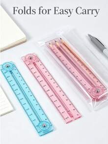 1pc 30cm Colorful Transparent Folding Ruler, Flexible Anti-Bend Design, Portable Student Drawing Straight Ruler, Multi-Purpose School And Office Stationery, Practical Drawing Measurement Tool, Ideal Classmate Gift, Cute Back To School Gift - Multiple Styles - View 7