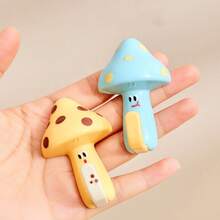 2pcs Cute Mushroom Hooks, Kitchen Bathroom Towel Bath Ball Hooks, Home Bag No-Damage Strong Adhesive Hooks - Multicolor - View 6
