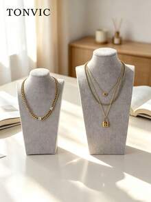 TONVIC 1pc Chain Necklace Display Stand, H-Shaped Pendant Necklace Jewelry Storage Rack - Multicolor - View 1