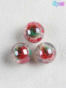 5顆 16mm 光學鍍膜玫瑰色變色珠，樹脂圓珠，散珠，DIY手機鍊、手鍊、鑰匙圈配件材料 - 光變玫瑰花珠 - 查看 7