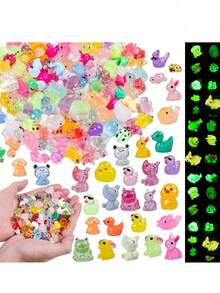 40pcs Car Glow-In-The-Dark Mini Ornaments, Car Interior Decor, Mini Resin Animals, Mini Resin Figurines, Suitable For Decoration, Sharing, Party Favors, Trick Or Treat Gifts And Halloween Craft Projects - A - View 8