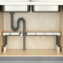 Kitchen Expandable Under Sink Organizer Rack, Cabinet Interior Tiered Shelf, Multi-Functional Pot & Pan Storage Rack - Multicolor - View 7