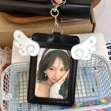 Ins Wing Double Layer Leather Card Holder, ID Badge Holder, Access Card, Campus, Fan, Bus, Meal Card Protective Sleeve - A - View 9