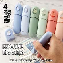 6pcs Gradient Color Highly Attractive New Correction Tape, Anti-Slip Anti-Breakage Student-Specific Correction Tape, Pen-Style Integrated Correction Tape, Water Drop Shape, Rounded Design, 4 Colors Available - Gradient Color - View 4