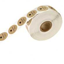 550pcs Set (500pcs/Roll Kraft Paper + 50pcs Tags) Round Self-Adhesive Label Stickers, Thank You Stickers, Item Classification Name Stickers - Multi-color - View 9