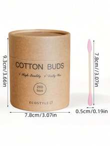 1 Box Of Bamboo Double-Ended Cleaning Swabs, 200pcs Disposable Cleaning Swabs, Suitable For Nail Art And Makeup, Face Towel, Cotton Buds, Makeup Wipes - Multicolor - View 6