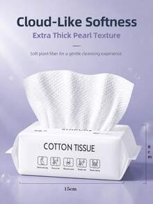 1/5 Kemasan Handuk Wajah Tebal Sekali Pakai dengan Desain Tarik Keluar, Lembut dan Tahan Sobek, Daya Serap Air Tinggi, Handuk Penghapus Makeup Kecantikan - Putih - View 3