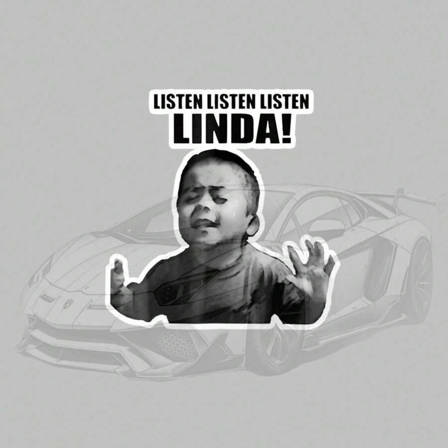 1/2/5 Pcs "Listen Linda" Vinyl Stickers For Bikes, Electric Scooters, Skateboards, Outdoor Gear, Cars, Trucks, Laptops, Home & Metal Surfaces - A - View 1