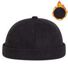1pc Men's Solid Color Wool Felt Newsboy Cap, Outdoor Casual Black Flat Cap, Suitable For Autumn/Winter Travel, Windproof And Warm - Multicolor - View 10