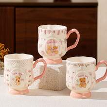 Cute Cartoon Rabbit High-Foot Ceramic Mug, Office And Home Drinking Cup, Milk Cup, Gift Mug - Multicolor - View 5