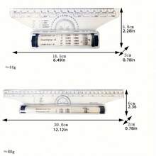 2pcs Plastic Rolling Rulers, Multi-Function Drawing And Design Rulers For School And Office Measurement And Drafting - 2 Pcs/1 Set - View 3