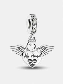 1pc Charm Bead, Suitable For Women Bracelet, Bangle DIY Jewelry Making And Daily Decoration - Silver - View 13