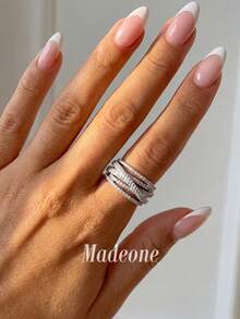 MADEONE 1pc Vintage Line Wrapped Ring, Unisex, Suitable For Daily Wear, Party Accessory, High-Quality Ring Jewelry Gift - Style 3 - View 3