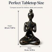 1pc Meditation Buddha Candle Holder, Zen Yoga Figure Statue With Crackle Texture For Tabletop Desk Shelf, Meditating Decor For Home Office Living Room, Calm Atmosphere, Spiritual Gift, Christmas Birthday - Multicolor - View 11