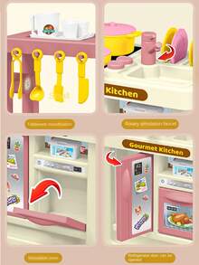 1 Set Mainan Dapur Mini/Peralatan Masak Realistis, Tampilan dan Fungsi Realistis! Perlengkapan Termasuk Peralatan Makan, Loyang, Alat Masak, Simulasi Adegan Orang Tua-Anak, Interaksi Hadiah Ulang Tahun dan Permainan Edukatif, Peralatan Kecil Realistis, Hadiah Ulang Tahun, Mainan Anak Perempuan, Mainan Dapur, Set Dapur Anak, Dapur - MultiWarna - View 3