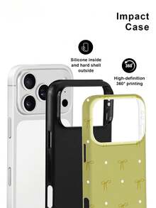 Koolife Bow-Print Phone Case Featuring A Dual-Sided Glossy Hard Shell Made Of PC And TPU; Scratch-Resistant, Wear-Resistant, And Impact-Resistant; Compatible With IPhone 11, 12, 13, 14, 15, 16, 17,18 Series (Including Pro And Pro Max Models). - Green - View 2