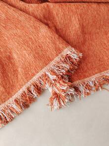 1 buah Sarung Sofa Motif Oranye Polos/Gelombang, Sarung Sofa Persegi Panjang Chenille Gaya Rumah Pertanian Vintage dengan Hiasan Rumbai, Pelindung Furnitur Anti Debu yang Nyaman dan Tahan Lama, Cocok untuk Dekorasi Ruang Tamu, Halloween, Pesta Liburan Musim Gugur/Musim Dingin - Jeruk - View 5