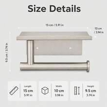 Stainless Steel Wall-Mounted Toilet Paper Holder With Shelf - Stylish Bathroom Accessory, Space-Saving - A - View 4
