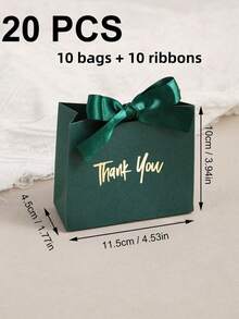 5/10 Sets Mini Colorful Gift Bags/Boxes With Bow Ribbon, Thank You Pattern Foil Stamping Design Kraft Paper Bags, Suitable For Wedding Favors, Birthday Party, Holiday Small Gift Packaging, Candy Bags, Valentine's Day, Christmas Gift Decoration - A - View 14