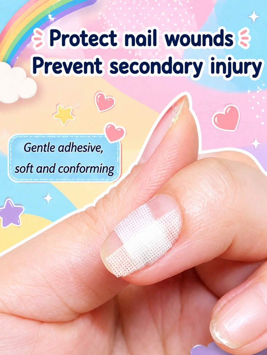 Breathable And Waterproof Nail Patches; Eyelash Extension Isolation Pads, Breathable Makeup Tape; Designed To Strengthen Nail Surface To Prevent Breakage, Inhibit Nail Biting, And Repair Damaged Nails - Multicolor - View 1