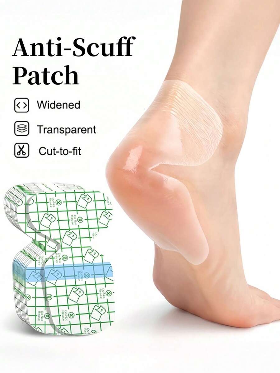 10pcs Transparent Invisible Anti-Friction Heel Pads, Thin Self-Adhesive 2-In-1 Heel Cushions For High Heels, Sneakers, Loafers And Boots - Clear - View 1