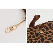Women's Leopard & Cow Print PU Short Wallet With Key Hook, Multi-Card Slot Snap Closure Small Purse, Portable Mini Card Holder Coin Pouch, Lightweight Compact Handheld Wallet For Daily Commute And Casual Use, Multiple Animal Print Color Options, Fashionable Gift Wallet For Girls - Multicolor - View 11