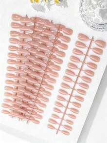 5 Pcs/Set Sweet Style Milky White Gradient Nail Tips, Long Stiletto Short Almond Short Oval Square Toenail Multiple Styles Available - Multicolor - View 5