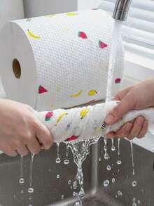 400/200/100pcs Soft Disposable Tear-Off Roll Cleaning Cloths, Dry And Wet Use Non-Woven Fabric Wipes, Suitable For Kitchen, Stove, Dining Table, Countertop, Range Hood, Dishware, Bathroom, Home Dusting, Car Interior, Office Desk Cleaning - Multi-color - View 1