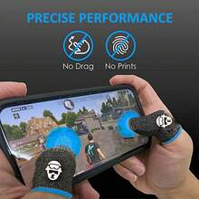 [Comes With Metal Storage Box] Professional Gaming Finger Sleeves, Anti-Static Silver Fiber, Sweat-Proof And Touch-Friendly, Suitable For Non-Slip, Reusable, Handwriting And Drawing Games, Suitable For Various Touchscreen Devices, Mobile Game Accessories, Gaming Fingertips, Anti-Static, Sweat-Proof, A Great Birthday/Holiday Gift For Boys. - Multicolor - View 6