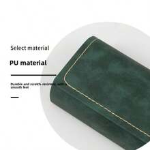 New Vintage High-End Glasses Case, Minimalist Premium Eyewear Storage Box, Pressure-Resistant Convenient Auto-Closing Fashion Glasses Case, Storage Box, Animal Elegant PU Leather Glasses Case For All Seasons - Green - View 5