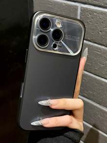 قطعة واحدة AG Camera Protection Glossy Electroplated Frame Matte Back Phone Case, Compatible With iPhone 18 17 16 15 14 13 Pro Max Plus Air, Luxury Skin-Friendly Touch - الأسود - مشاهدة 1
