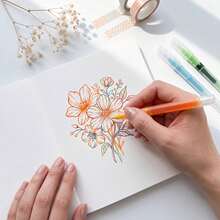 24PCS Multicolor Liquid Ink Ballpoint Pens, 12 Colors, 2 Pens Per Color, 0.5mm Needle Tip, Quick-Dry Ink, Smooth Writing, Suitable For Journaling, Scrapbooking, Drawing, Student And Office Writing - Sets - View 5
