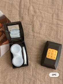 eyekan 3D Cookie Design Contact Lens Case With Mirror, Cute Portable Lens Storage & Care Kit, Compact Travel Beauty Accessory For Daily Use - Multicolor - View 9