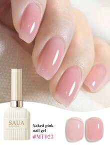 SAUA 15ml Nude Pink Gel Polish, Nude Nail Art Gel, LED Semi-Permanent Removable Nail Lacquer, All Season Versatile Style - Multicolor - View 4