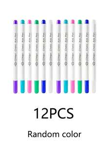 12pcs Disappearing Ink Pens, Water-Soluble Fabric Marker Pens, Sewing Art DIY Tracing Embroidery Supplies, Blue And Purple, Sewing Marking And Tracing Tools (Random Style, Random Color) - Multicolor - View 11