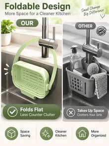 Kitchen Sink Drain Basket, Self-Cleaning Anti-Clogging Mesh Kitchen And Bathroom Sink Strainer, Push-Down Sink Basket - Multicolor - View 9