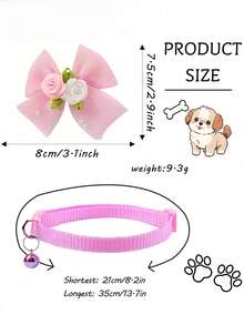 1pc Sequin Pet Collar, Hexagonal Knot Bowknot Neck Collar, Cat Shaped Accessory, Small Dog Dress-Up Collar, Adjustable Pet Neck Collar, Pet Photo Neck Decoration, Cat & Dog Decorative Collar, Exquisite Pet Outfit, Pet Grooming Accessory, Sequin Bowknot Collar - Multicolor - View 3