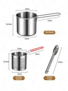 Stainless Steel Deep Fryer With Strainer Basket, Multifunctional Mini Cooking Pot, Suitable For Frying, Boiling Milk, Making Baby Food, Portable Small Oil Pot For Home And Camping - View 12
