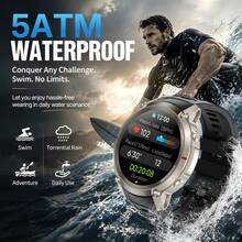 KENPANG First Offline Map Smartwatch For Men & Women, Built-In GPS, Downloadable Offline Maps, GPS Positioning And Navigation Without Phone, 5ATM (50m) Waterproof, Swimming Support, 1.43-Inch 466*466 Ultra-Clear AMOLED Screen, 170+ Sports Modes, Bluetooth Voice Calls, Compass, Altimeter, Barometer, Zinc Alloy Case, Health Monitoring, Sleep Tracking, Weather Forecast, Fitness Tracker For Men & Women, Compatible With IOS & Android, Essential For Outdoor Adventure - View 10