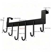 Space Aluminum Door Hook, One-Piece Molded Base Plate For Better Stability, 7mm Diameter Aluminum Hook With Smooth Surface To Prevent Clothing Damage, Staggered Length Hooks For Convenient Use, Suitable For Bedroom, Bathroom, Living Room And Other Scenes - View 9
