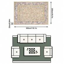 1PC Light Blue Pink Purple Scroll Rose Floral Pattern French Palace Vintage Carpet, Romantic Oil Painting Style Faux Cashmere Rectangular Full Coverage Vine Flower Leaf And Soft Gradient Border Details Machine Washable Area Rug, Suitable For Living Room Bedroom/Spring Summer Romantic Aesthetic Home Decor - Multicolor - View 11