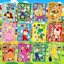 SUPER MARIO BROS. 1set/12pcs This Set Of Cartoon Facial Patch Stickers Allows You To Freely Exchange Facial Combinations And New Expressions, Making It Perfect For Parent-Child Handmade Interaction. It Can Be Used As A Birthday Gift For Children (Stochastic Style) - Multicolor - View 2