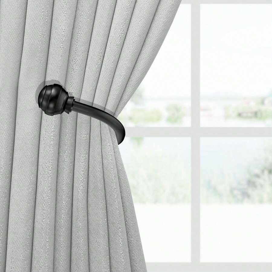 HION 2 Buah Pengait Tirai Minimalis Modern - Pengait Dinding Tahan Lama, Cocok untuk Tirai Tebal dan Berat, Aksesori Dekorasi Rumah Serbaguna - Beraneka warna - View 1