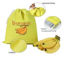 Reusable Produce Storage Bags, Food‑Grade Nylon Drawstring Fruit & Vegetable Fresh‑Keeping Bags With Aluminum Foil Liner, Refrigerator Organizer Pouch For Banana Tomato Vegetables, Extend Shelf Life - View 3