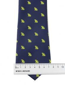 ZLQ&GOU 1 PC Halloween Tie, Fairy Tale Frog Jacquard Polyester Men's Tie, Cartoon Pattern Holiday Event Decorative Tie - Multicolor - View 5