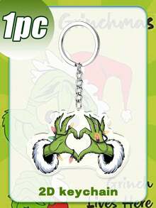 Splendor Fashion Christmas Acrylic Key Chain, Double-Sided HD Printed Transparent Acrylic Two-Handed Heart Gesture Decoration, Can Be Hung Decoration, Suitable For Backpacks, Handbags And House Keys - Multicolor - View 12